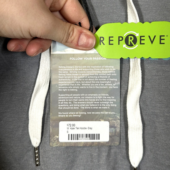 Belong Designs Women's Apex Tek Hoodie Gray Size M - Picture 5 of 7